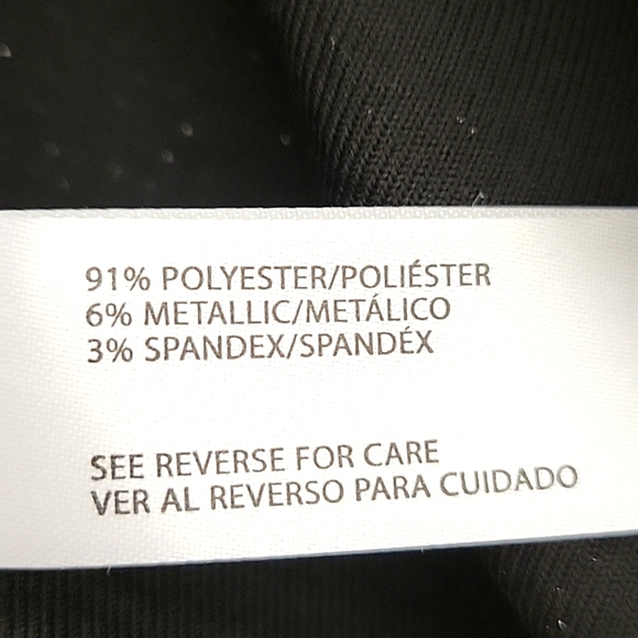 BYdesign Silver and Black Woman's Top Size M 3/4 Sleeves Round Neck with Chain - Picture 9 of 10